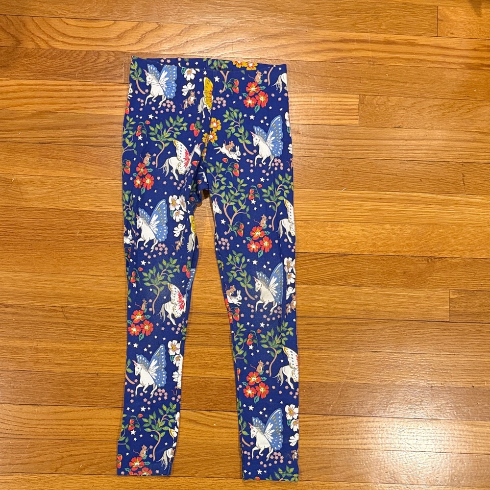 Mini Boden sz 9/10 Blue flying unicorn forest  Leggings